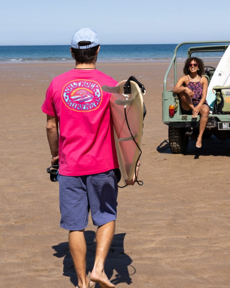 Annaxa Men’s Pink Wave Print Cotton T-Shirt - Image 6