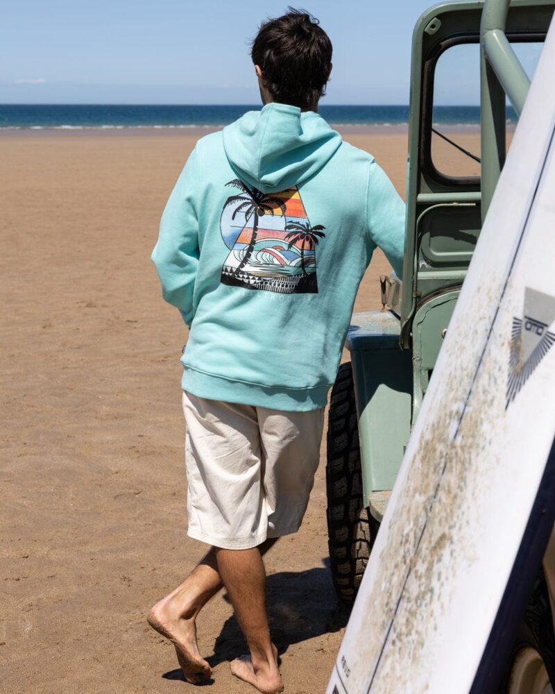 Annaxa Men’s Turquoise Recycled Popover Hoodie - Image 11