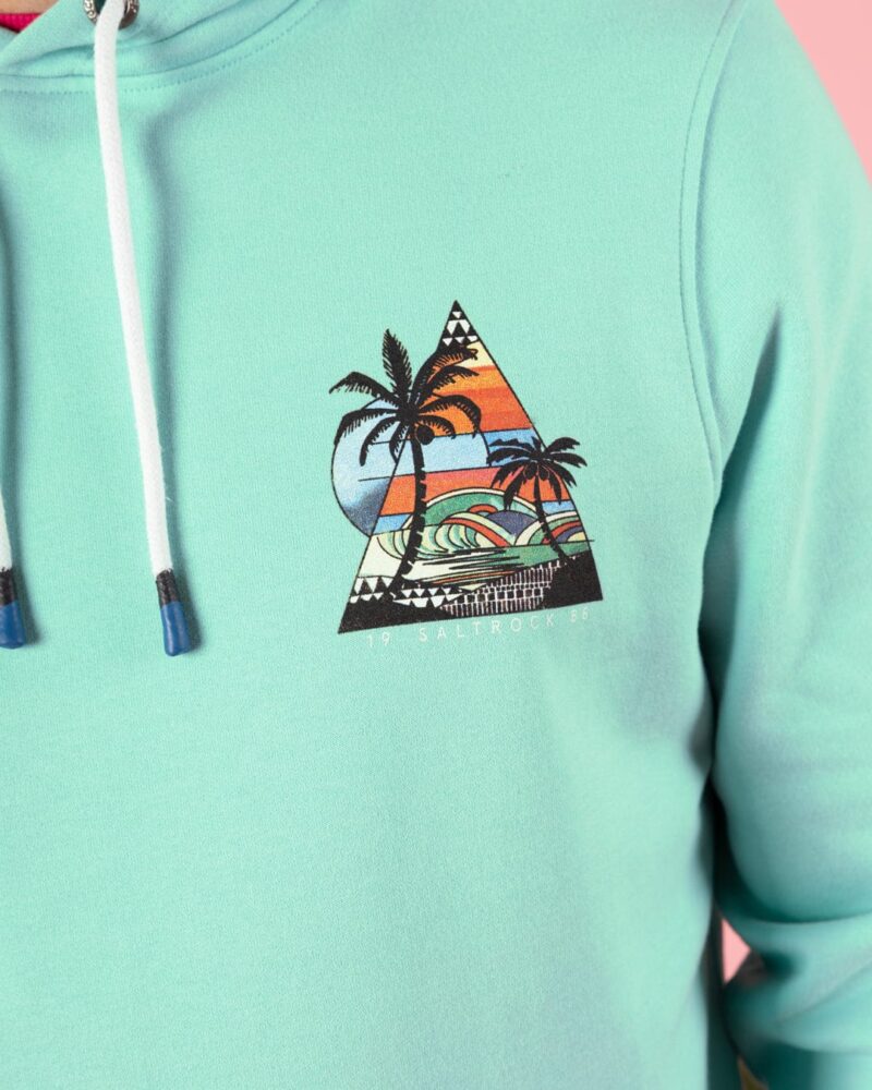 Annaxa Men’s Turquoise Recycled Popover Hoodie - Image 2