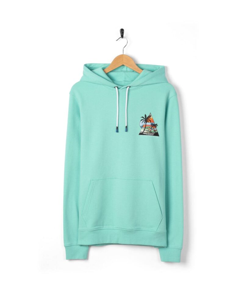 Annaxa Men’s Turquoise Recycled Popover Hoodie - Image 9
