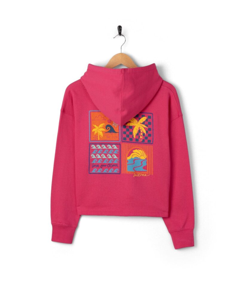 Annaxa Women’s Pink Cropped Hoodie Sweatshirt - Image 3