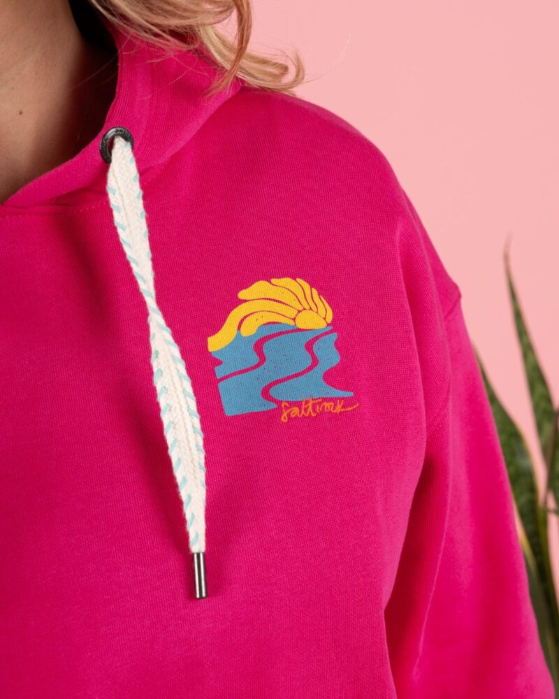 Annaxa Women’s Pink Cropped Hoodie Sweatshirt - Image 10
