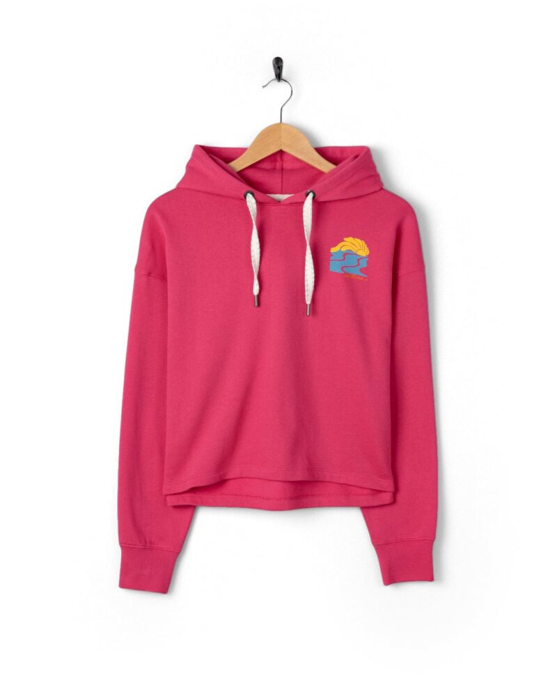 Annaxa Women’s Pink Cropped Hoodie Sweatshirt - Image 5
