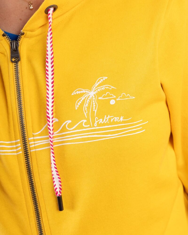 Annaxa Women’s Yellow Striped Zip-Up Hoodie - Image 4