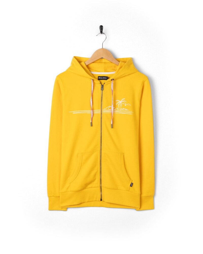 Annaxa Women’s Yellow Striped Zip-Up Hoodie - Image 3