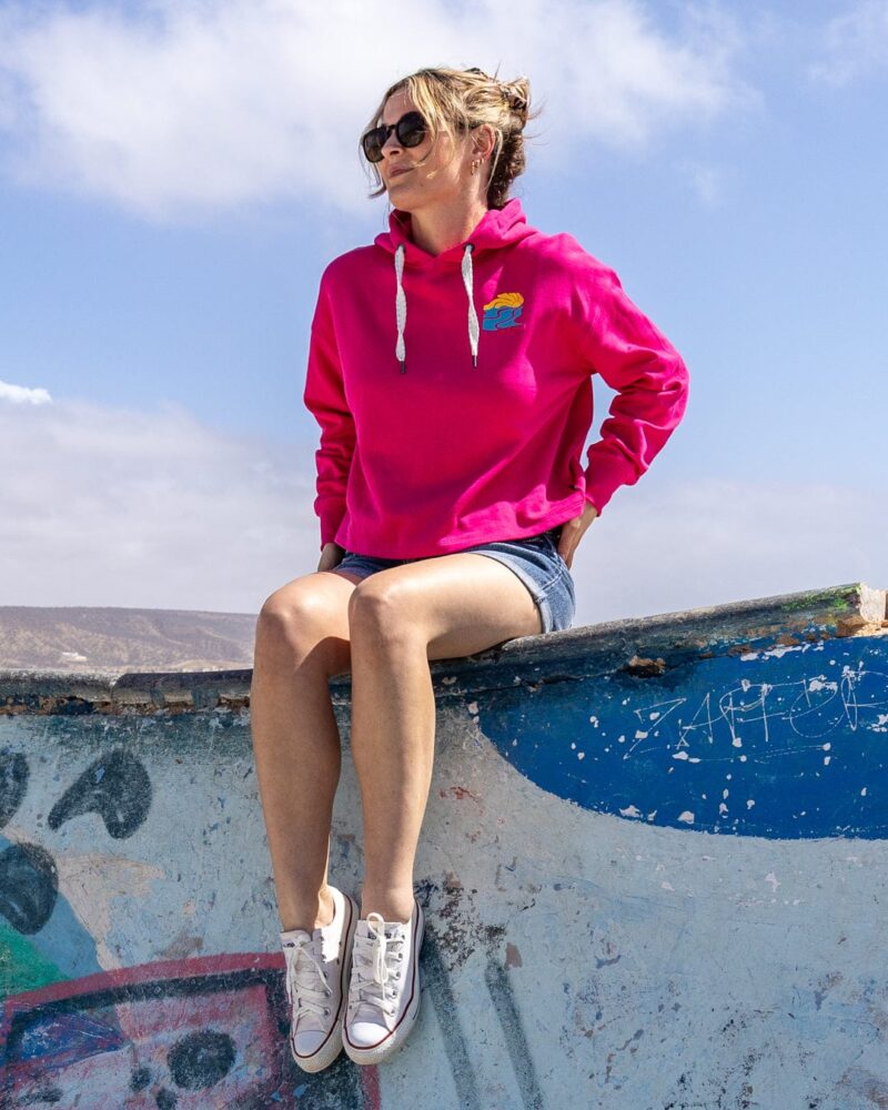 Annaxa Women’s Pink Cropped Hoodie Sweatshirt