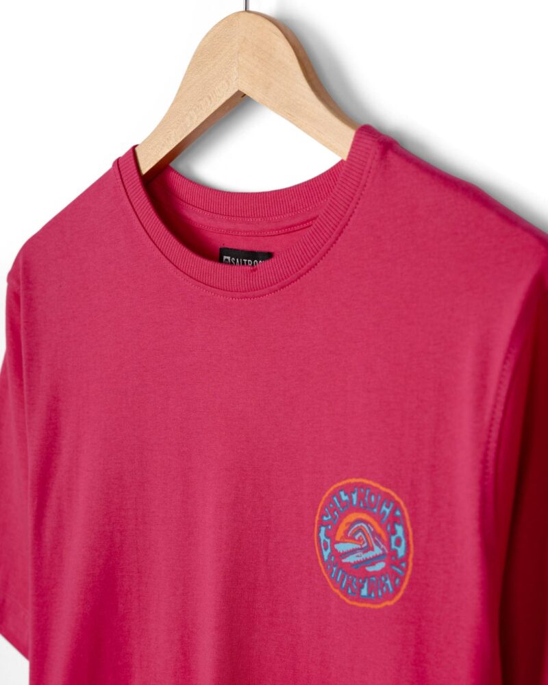 Annaxa Men’s Pink Wave Print Cotton T-Shirt - Image 9