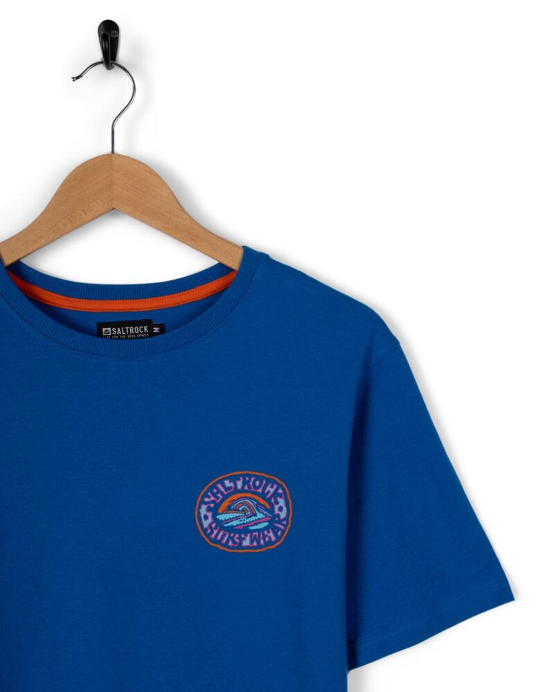 Annaxa Men’s Blue Wave Print Cotton T-Shirt - Image 7