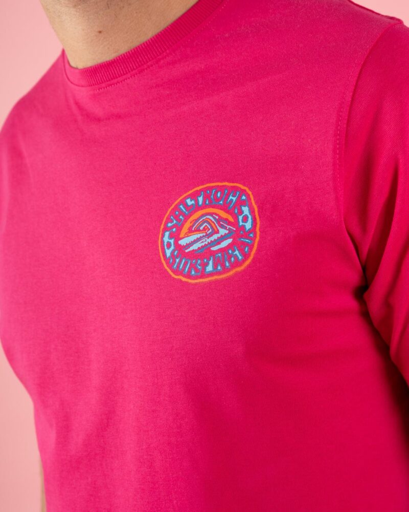 Annaxa Men’s Pink Wave Print Cotton T-Shirt - Image 4