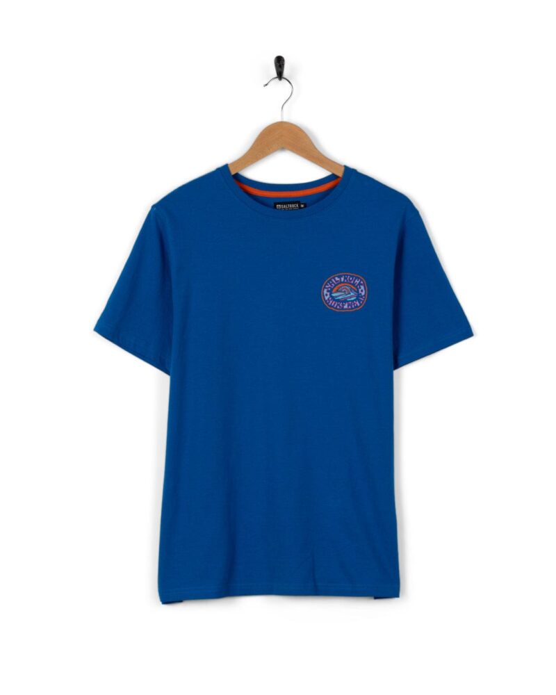 Annaxa Men’s Blue Wave Print Cotton T-Shirt - Image 4