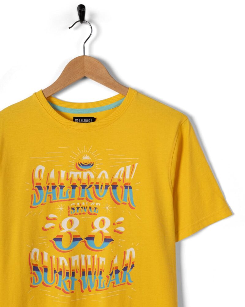 Annaxa Men’s Yellow Graphic Logo Cotton T-Shirt - Image 4