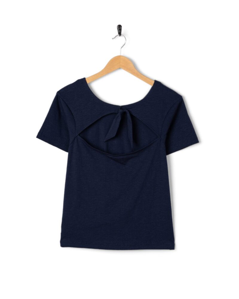 Annaxa Women’s Blue Open Back Casual T-Shirt - Image 5