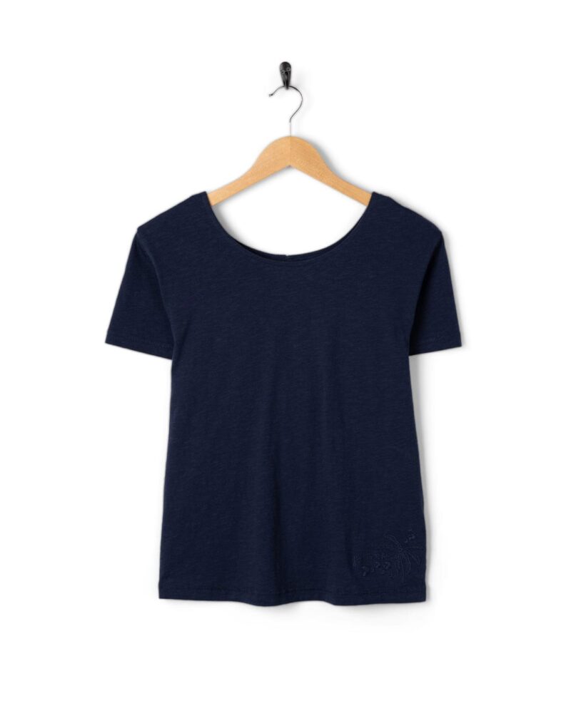 Annaxa Women’s Blue Open Back Casual T-Shirt - Image 3