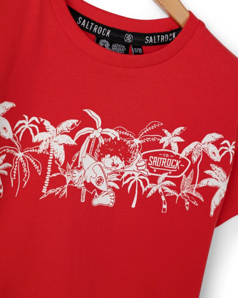 Annaxa Kids’ Red Palm Graphic Cotton T-Shirt - Image 2