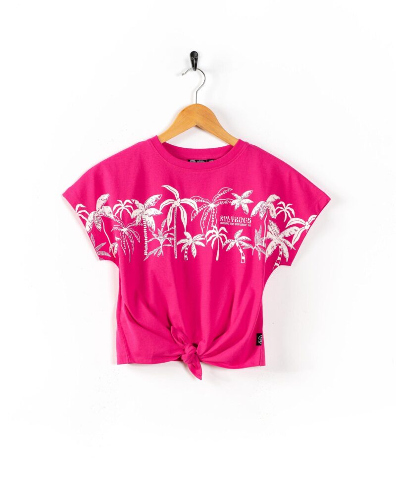 Annaxa Kids’ Pink Front Knot Cotton T-Shirt