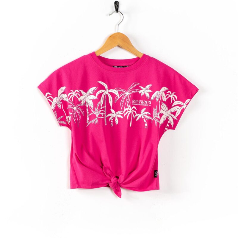 Annaxa Kids’ Pink Front Knot Cotton T-Shirt