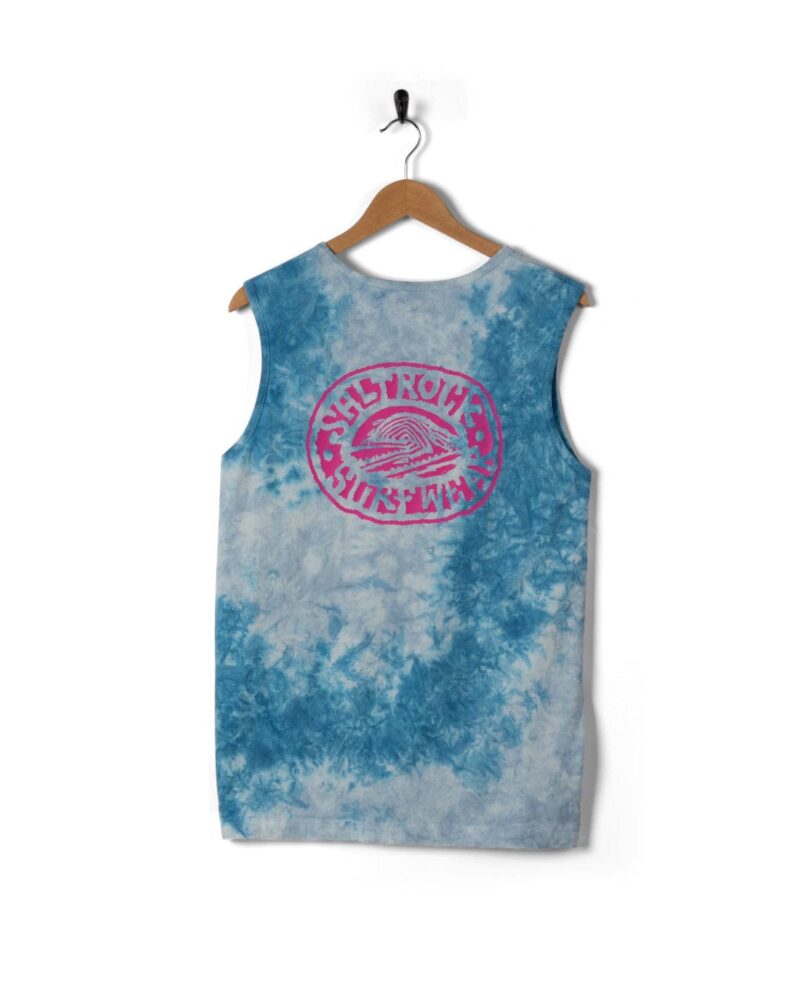 Annaxa Men’s Blue Tie-Dye Sleeveless Summer Vest - Image 6