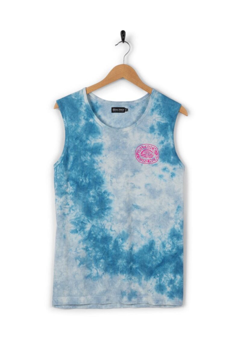 Annaxa Men’s Blue Tie-Dye Sleeveless Summer Vest - Image 3